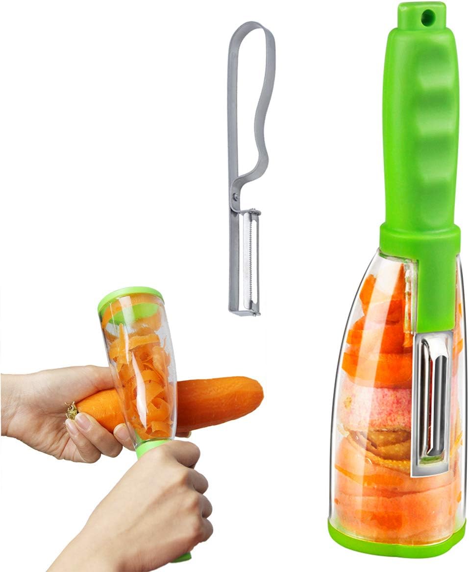 Vegetable Peeler with Container, Stainless Steel Kitchen