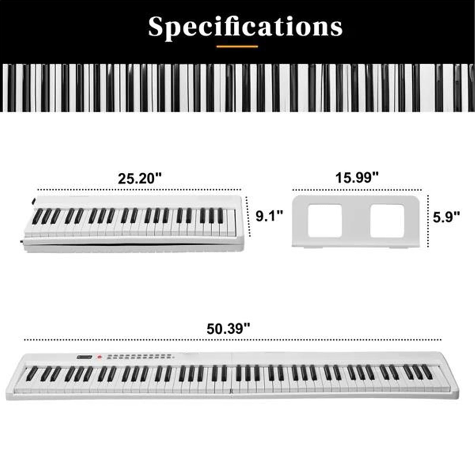 Pianino Elektroniczne 88 Klawiszowe Składane Półważone Standardowe Pianino Cyfrowe Z Torbą