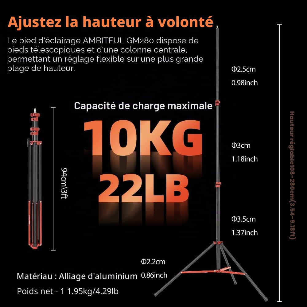GODOX LE200Bi Kit d'éclairage vidéo LED COB Bicolore 220 W avec 90 cm boîte à lumière à Fixation Rapide, Pied de 280 cm, 2800 K-6500 K, CRI 98+, Bluetooth/DMX pour Studio, réalisation de vidéos You