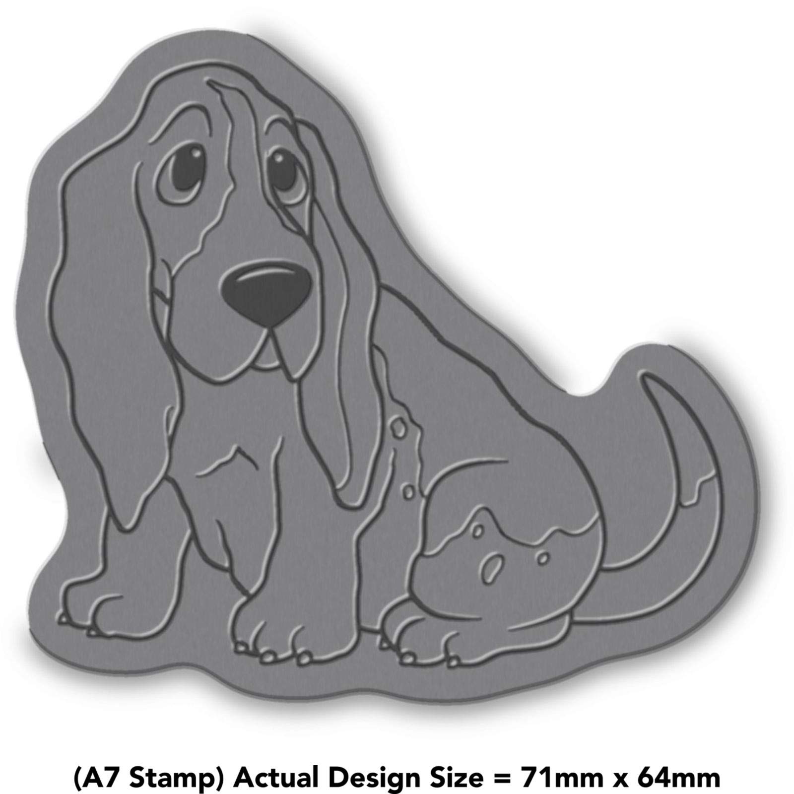 'Basset Hound' Rubber Stamp - Unmounted Design for Crafting & Scrapbooking, A7 (RS00003887)