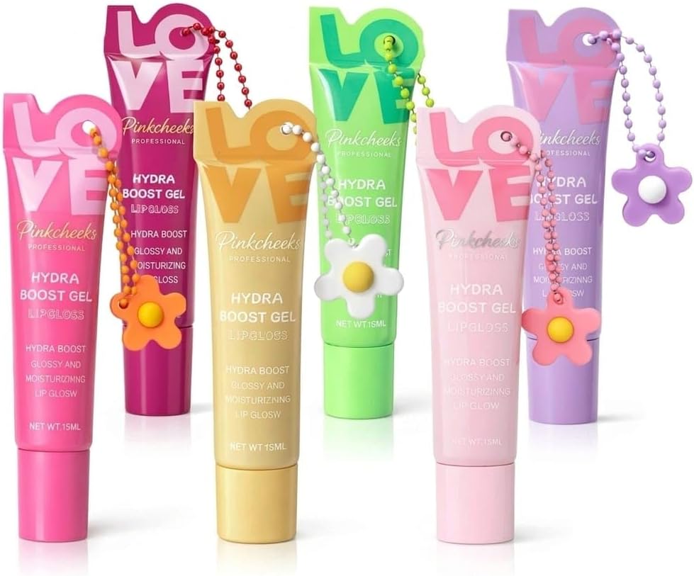 Korean Lip Gloss for Girls – Cute Tinted Hydrating Lip Gloss with High Shine Finish | K-Beauty Inspired Moisturizing Lipgloss | Long-Lasting Glossy Lip Tint (All Six Shades)
