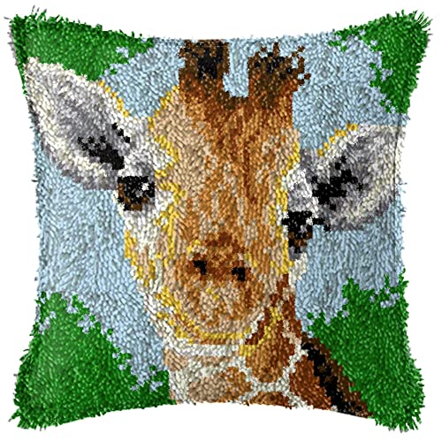 Coussin canevas girafe au crochet pour débutants et enfants