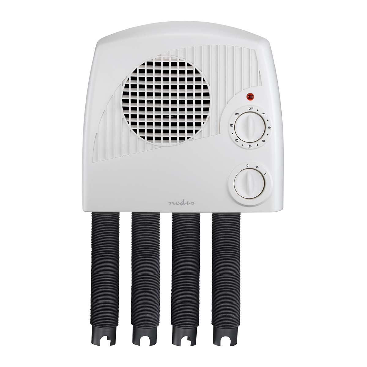 NEDIS HTSH40WT | Sèche-chaussures et bottes mural électrique | 350 W | 4 sorties d’air pour 2 paires | Minuterie 10 à 120 minutes | Protection contre la surchauffe | Blanc