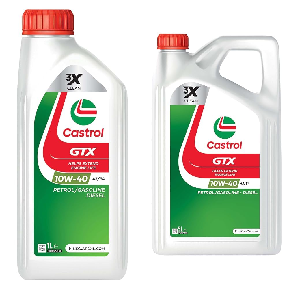 Castrol GTX 10W-40 A3/B4 Aceite de Motor 1L + Castrol GTX 10W-40 A3/B4 Aceite de Motor 5L