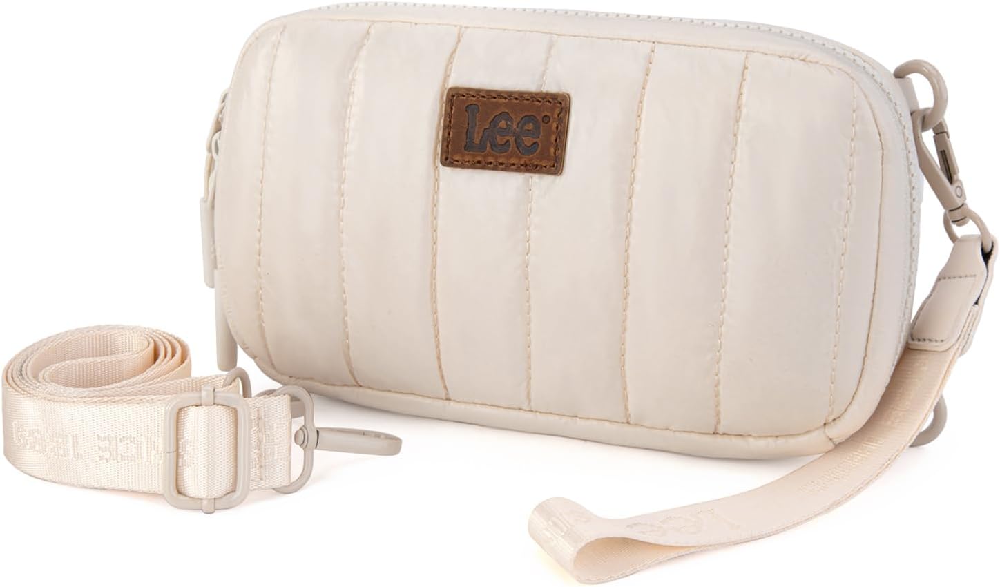 x Lee Dual Wristlet Wallets for Women, Puffer Crossbody Wallets Purse with Phone Pocket & Zipper Closure