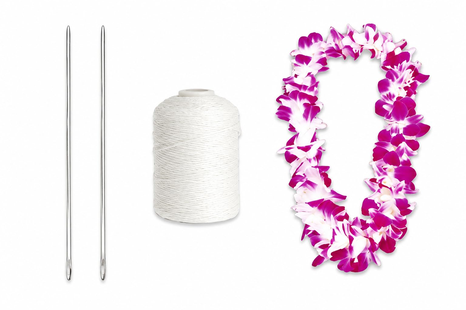 The Decor Cycle Thread and Needle Used for Art and Craft Flower Decoration, Garland Making, Tying Items, 2 Needles Each 22cms Long Needle, 1 White Thread-image-29