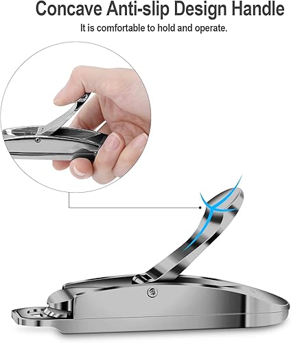 Miniatura 5 de Cortaúñas acrílicas, recortadora de puntas de uñas acrílicas de acero inoxidable, cortaúñas artificiales con hoja afilada, mango antideslizante,