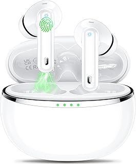 Monyhigh Wireless Earbuds,Wireless Headphones Bluetooth 5.3 Earphones In Ear with 4 HD Microphone,ENC Call Noise Canceling Headphones,42H Playtime LED Display,HiFi Stereo Sport Earbuds IP7 Waterproof