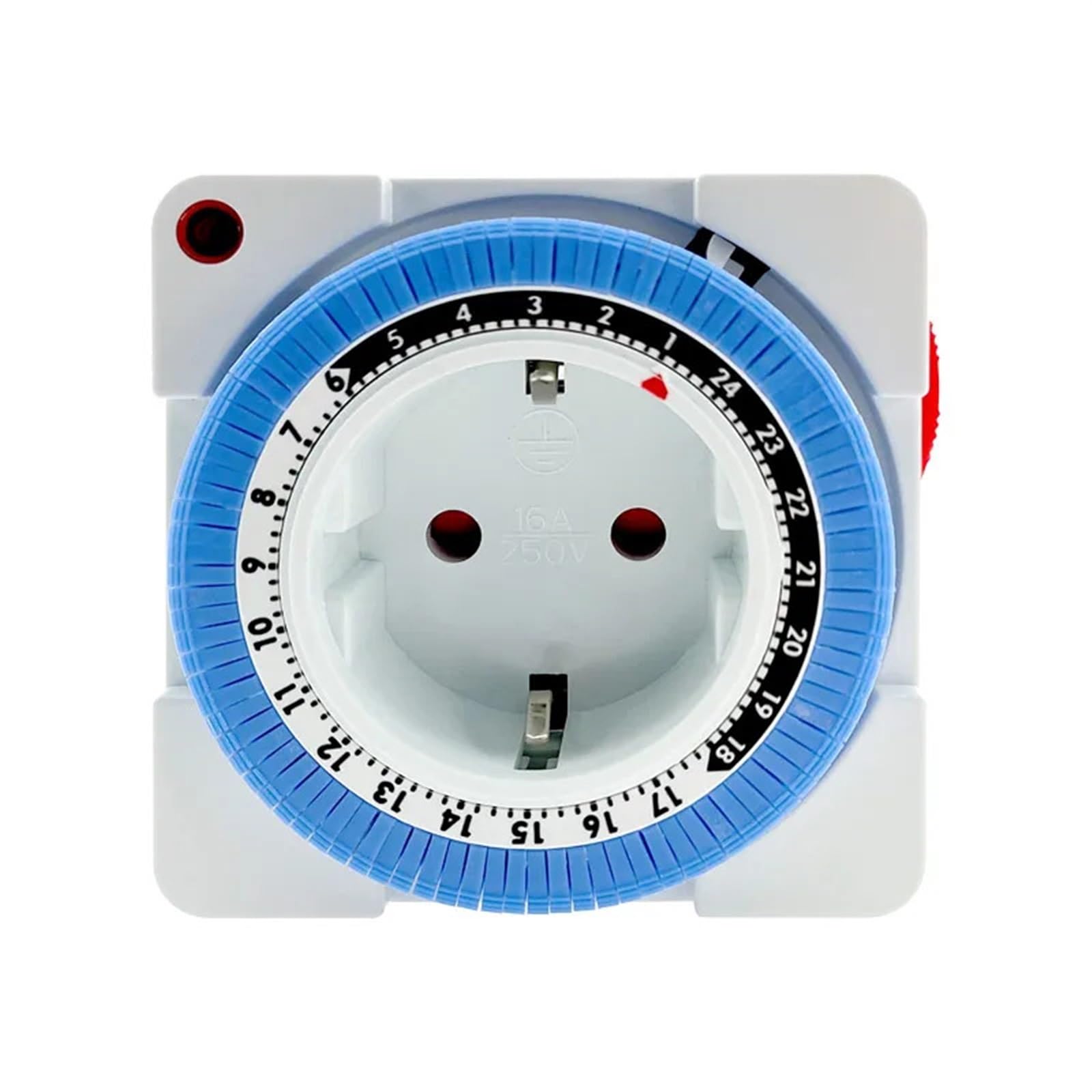 1 Uds. Temporizador de 24 Horas, Enchufe con Temporizador, Enchufe mecánico con conexión a Tierra, Interruptor de Cuenta atrás Inteligente programable, Apagado automático for Interiores
