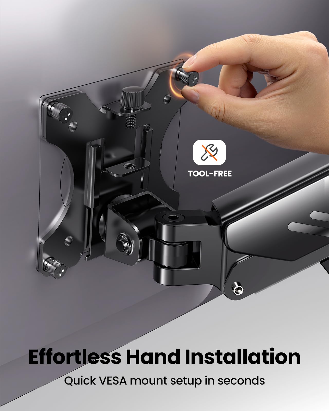 ErGear Monitor Halterung, verstellbare Monitor Arm, 13-34" Bildschirm, bis zu 9kg, erhöhte Stabilität mit integrierter C-Klemme, verbessertes Kabelmanagement, VESA 75x75/100x100mm, schwarz Gaming