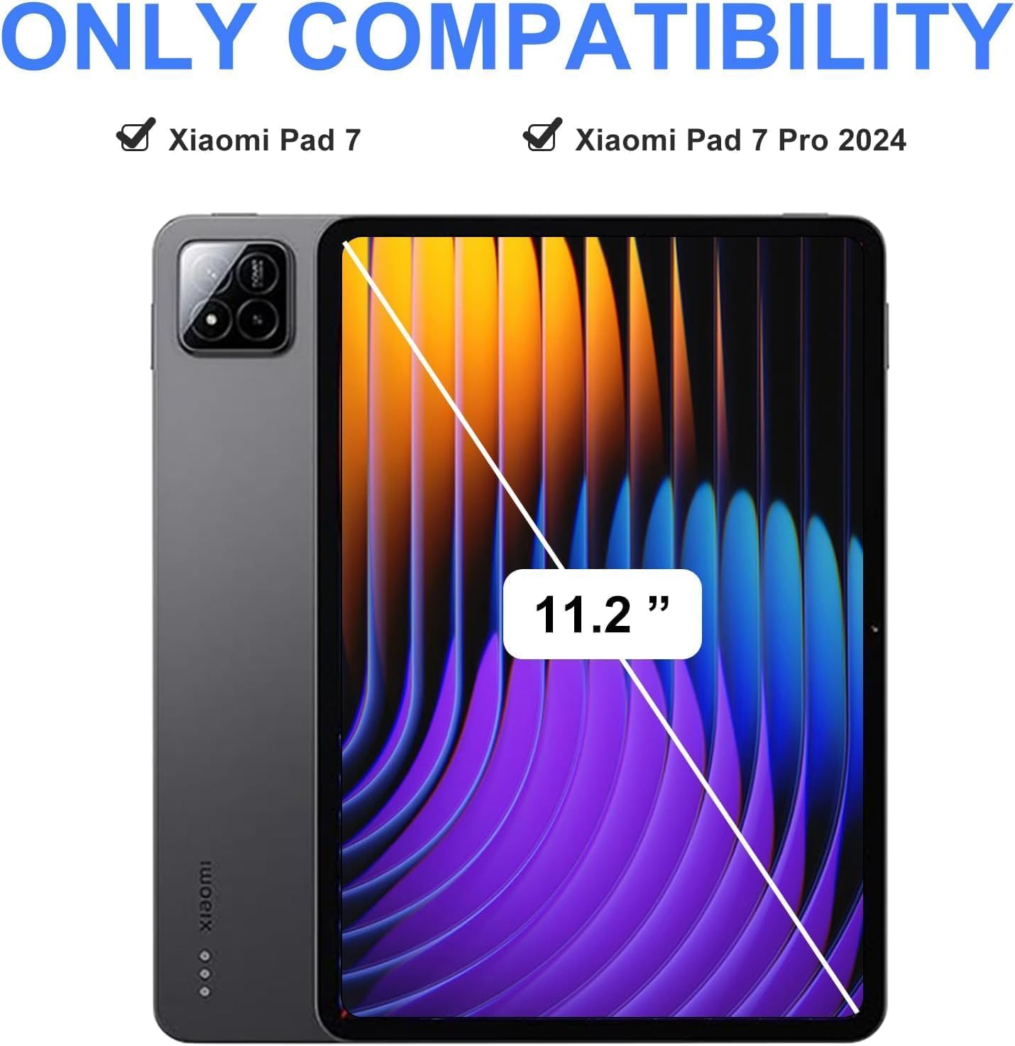 Capa Smart Case Com Teclado – Teclado ABNT2 com Touchpad, Conexão Bluetooth, Capa Magnética Suporte, Couro PU (Preto) - Compativel com Xiaomi Pad 7/7 Pro