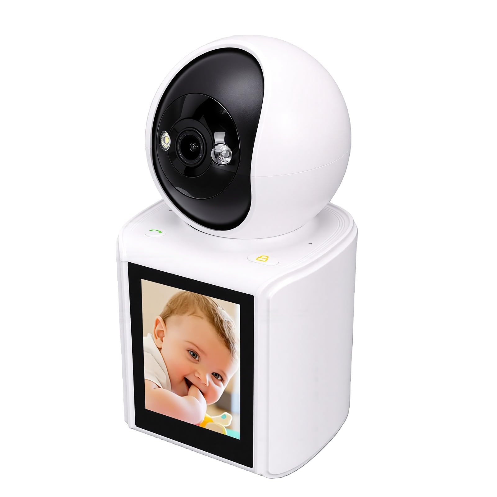 Kamera Bezpieczeństwa HD 2MP z Ekranem 2.4G WiFi (wtyczka UE) | Dwukierunkowa Rozmowa Audio-wideo, Obrót Pan Tilt, Wewnętrzny Monitor Zwierząt Domowych, Zdalny Dostęp do Aplikacji