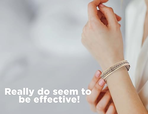 Miniatura 8 de Juego de 3 + juego de 2 pulseras de cobre para mujer Alivio eficaz y natural para el dolor en las articulaciones Paquete, Ajustable, Cobre, No es