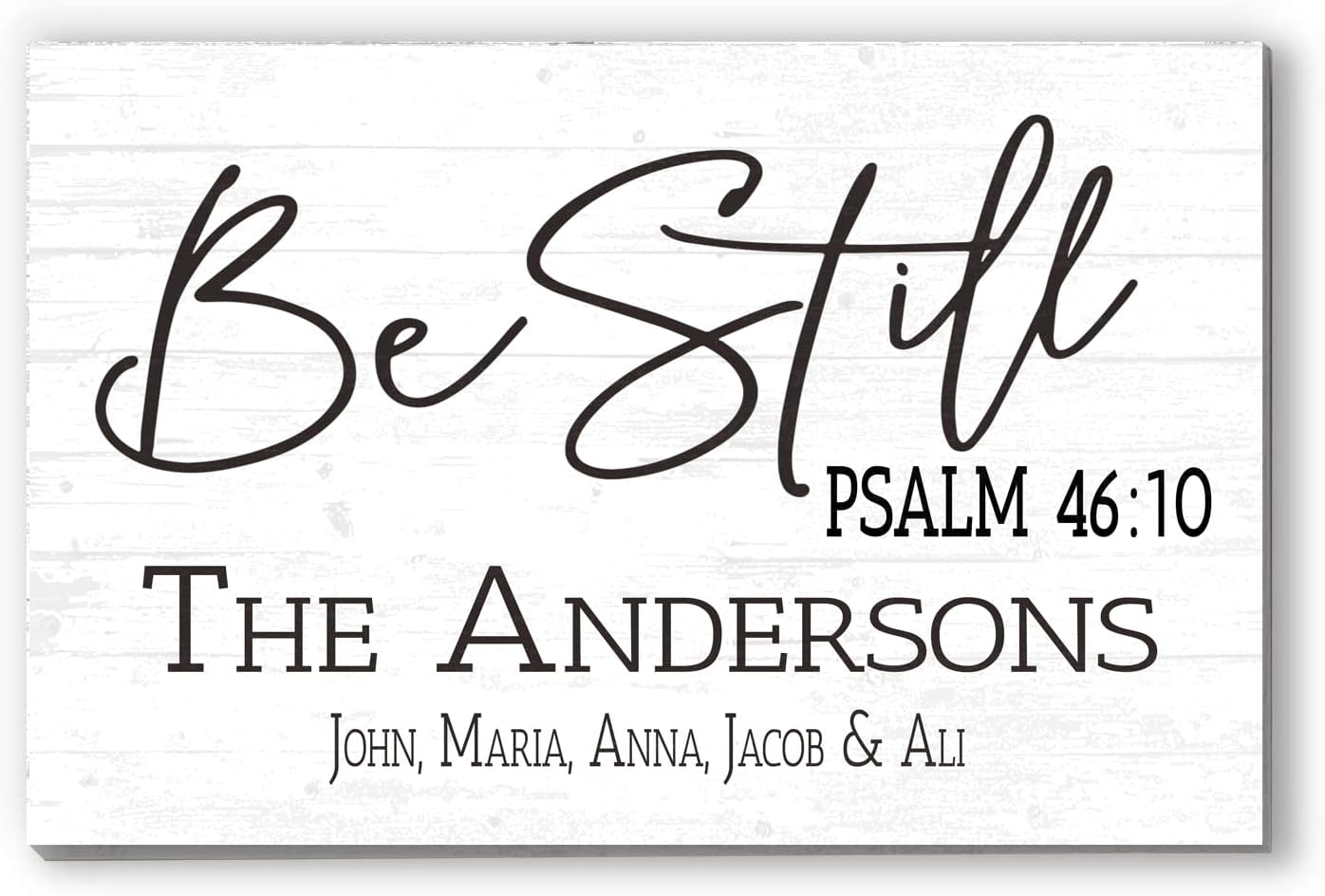 Be Still & Know Bible Verse Sign SOLID WOOD Personalized Inspirational Psalm 46:10 Christian Family Wall Art - 16.5" x 10.5"