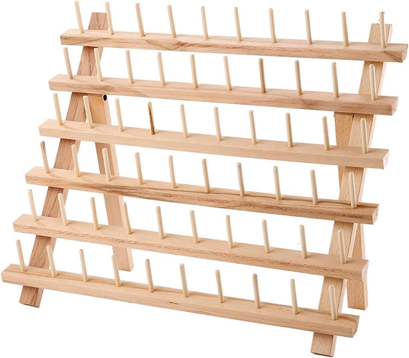 Youyijia 60 Spools Thread Rack Foldable Wooden Thread Holder Organizer for Sewing Embroidery Holder Rack Organizer โ image 1