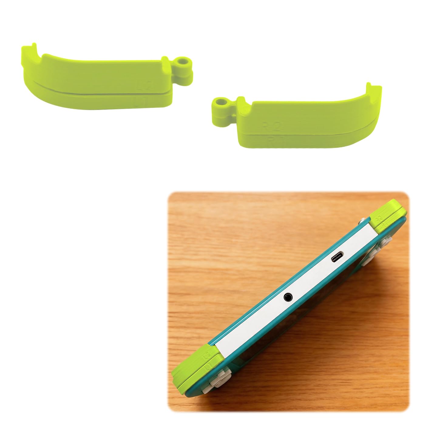Stackable Trigger Button for Anbernic RG505, Replacement Shoulder Button L1 R1 with PLA Material, Easy Install Repair Part for Handheld Game Console (Green)