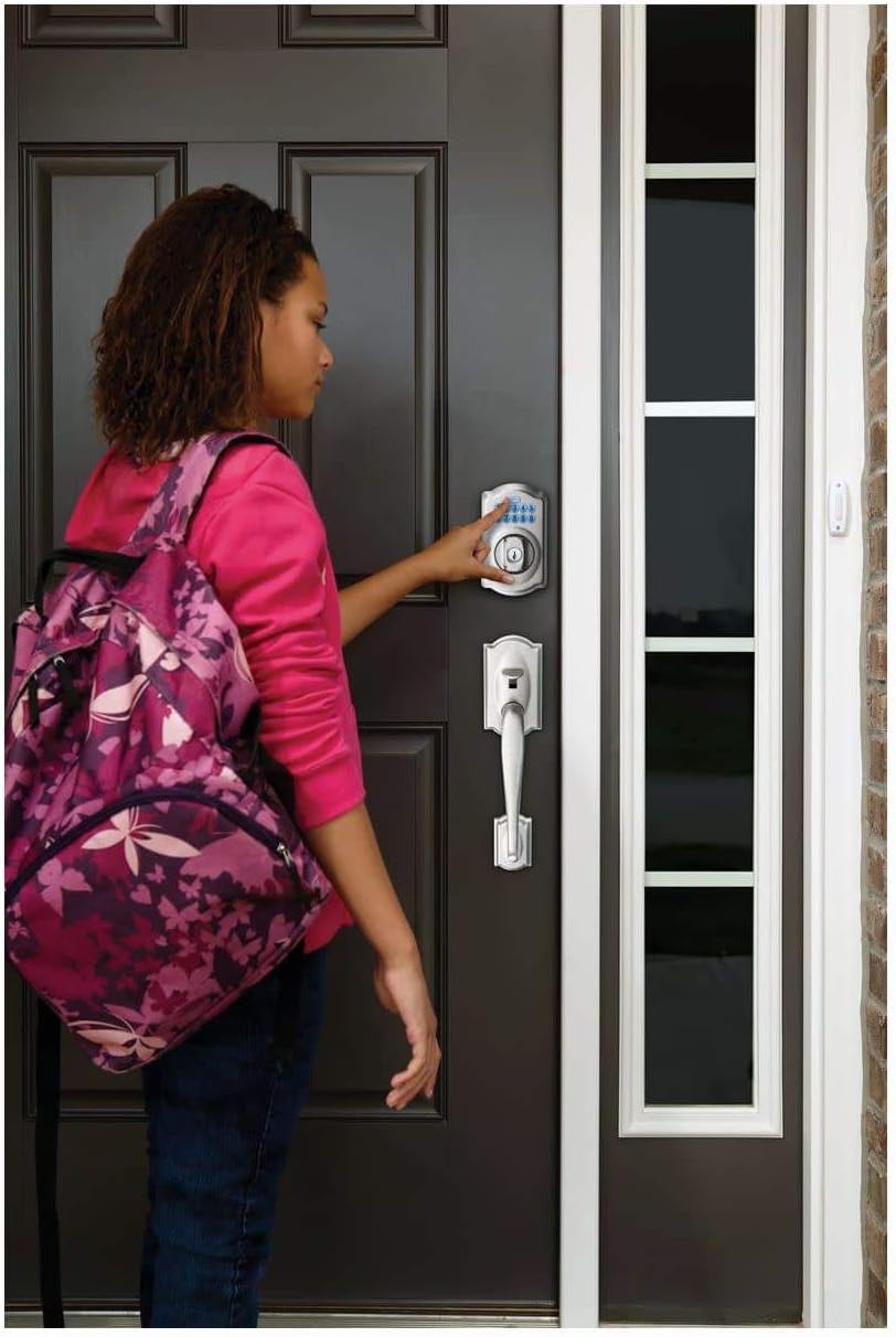 Schlage BE365CAM622 Schlage BE365-CAM Camelot Electronic Keypad Single Cylinder Deadbolt