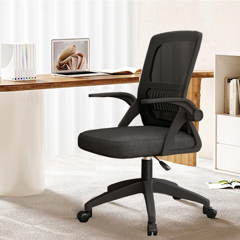 Miniatura 7 de Silla de oficina en casa, silla ergonómica de malla transpirable, respaldo alto con altura ajustable giratoria con brazos abatibles y soporte lumbar