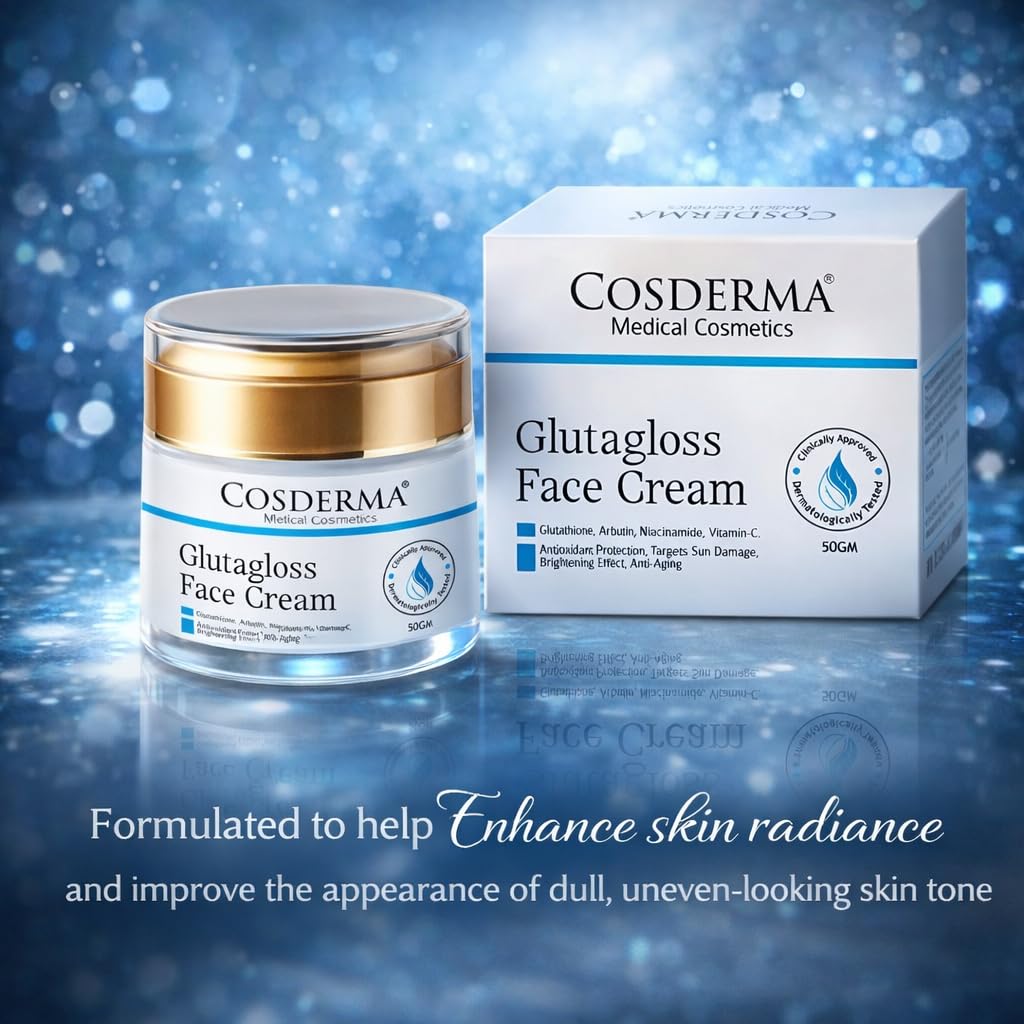 cosderma glutathione cream Glutagloss Face Cream with Glutathione, Vitamin C & Niacinamide