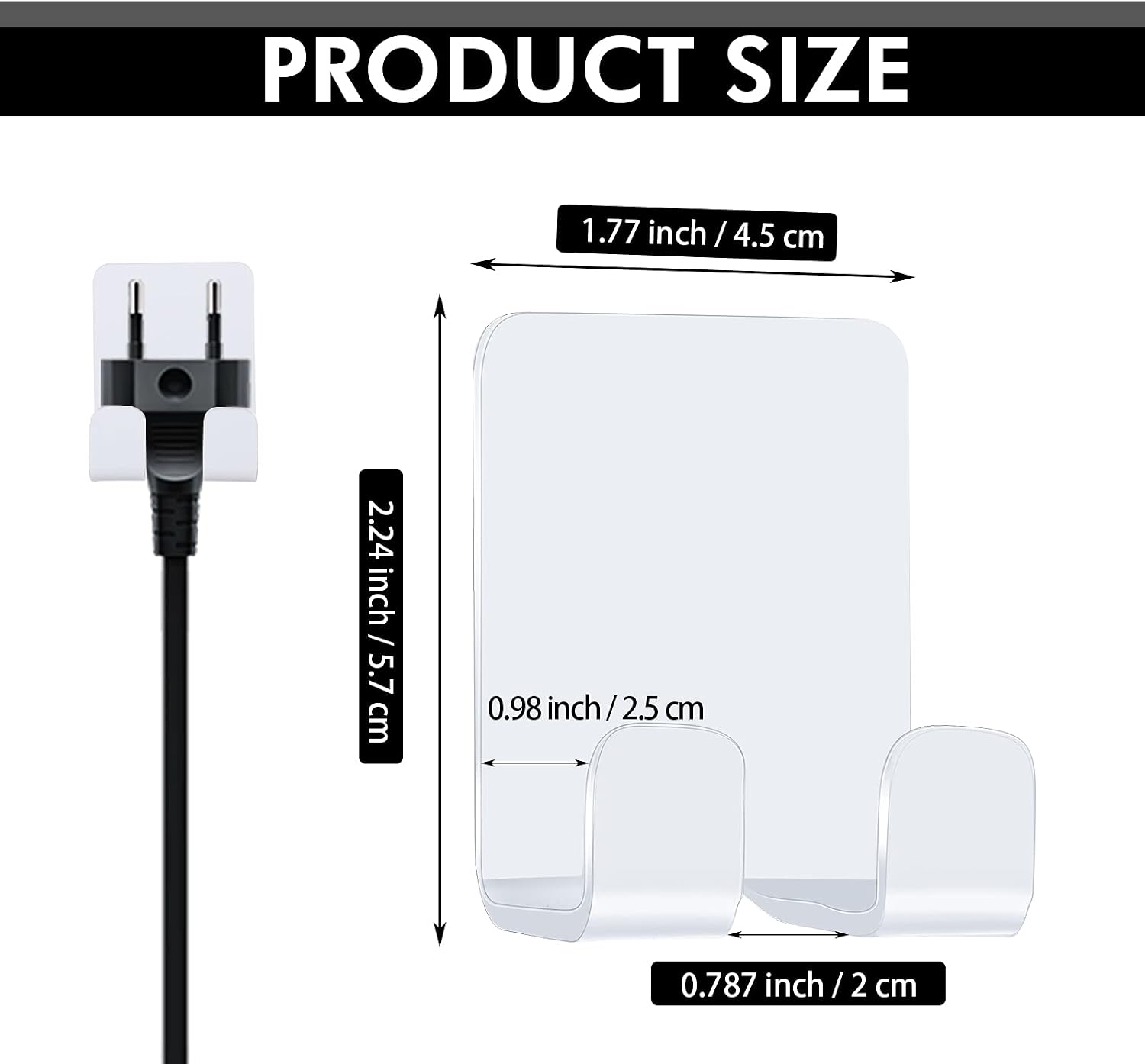 Jetec 8 Pieces Self Adhesive Razor Holder Hooks Shower Hook with Acrylic Adhesive for Razor Bathroom Kitchen Organizer for Razor Plug Towel (White)