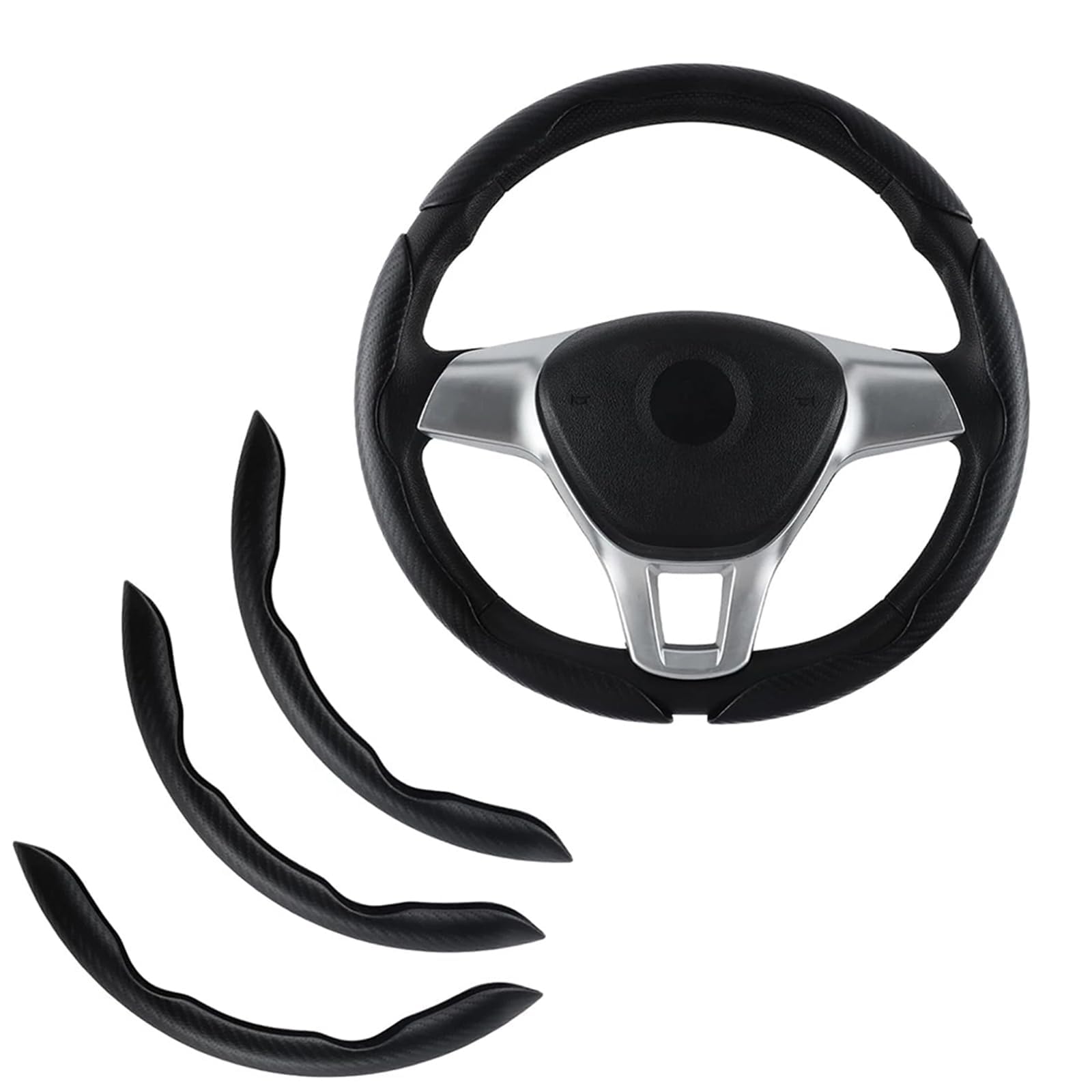 Woniyal 3Pcs Segmented Steering Wheel Cover for Dr 7.0 Dr 6.0 Dr 5.0 Dr 4.0 Dr 3.0 2024 2023 2022 2021 2015-2020, Reliable Anti-Slip Grip Protector Practical Car Interior Styling Accessory