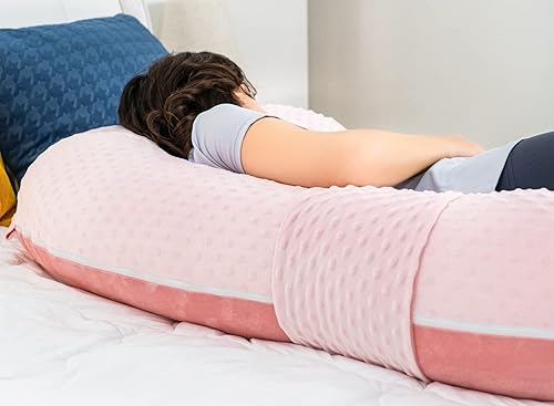 Miniatura 10 de QUEEN ROSE Almohadas refrescantes de embarazo, almohada de maternidad en forma de E para dormir, con almohada de cuña adicional para soporte del