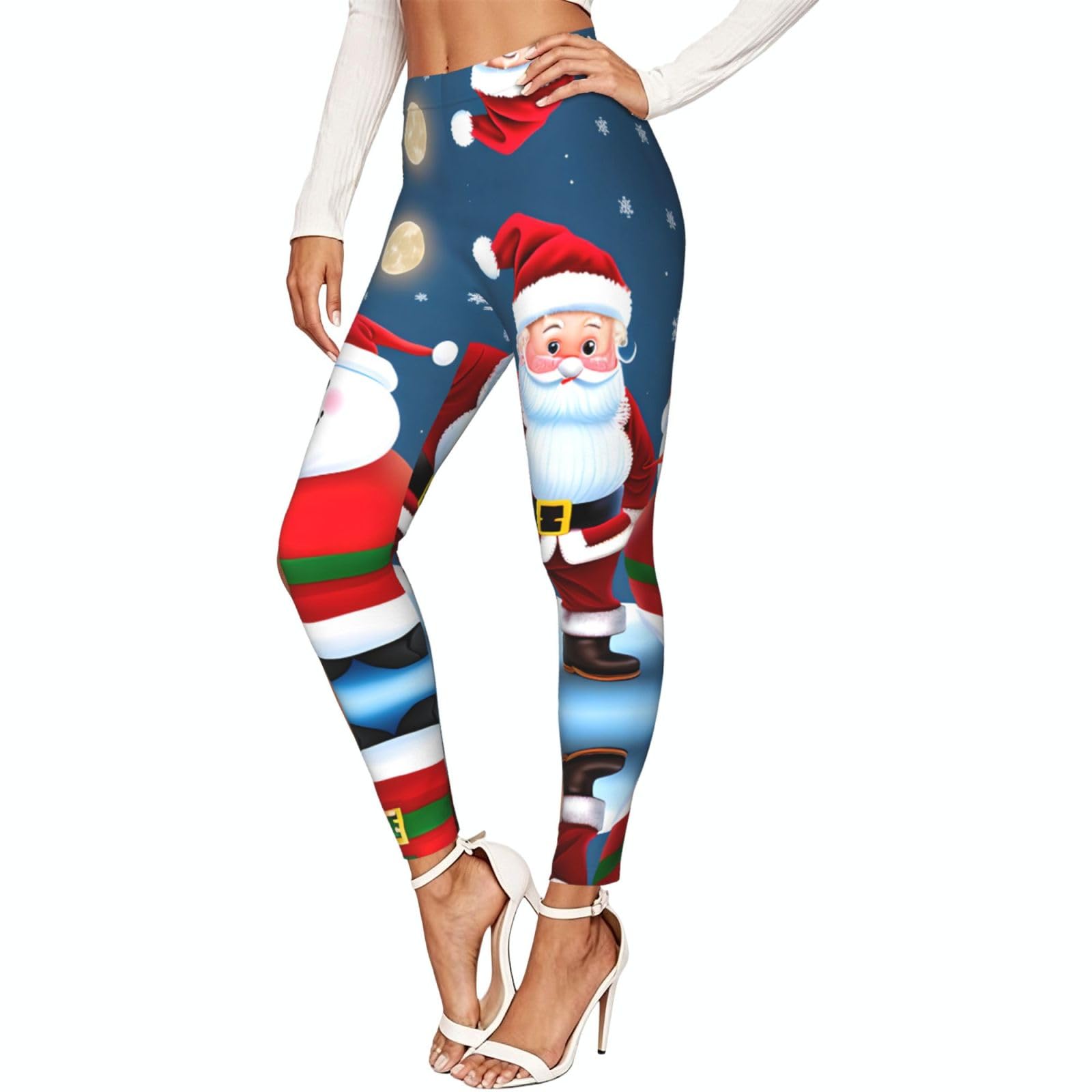 Leggings de compresión moldeadores para mujer, mallas suaves de Navidad 7