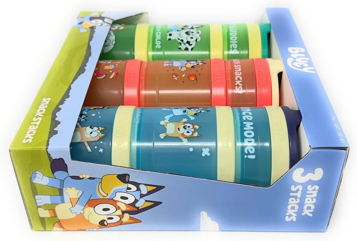 Whiskware Portable Stackable Snack Containers for Kids, Mickey and Friends 3 Pack Snack Stacks Set, Great For School or Travel!, Normal, Red, 1591321