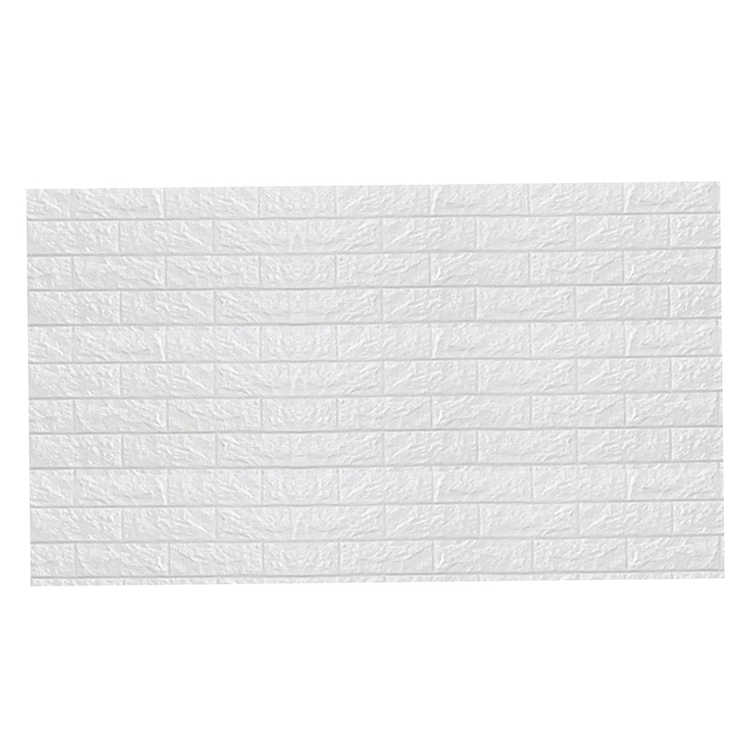 Panneaux muraux 3D auto-adhésifs : lot de 10 briques blanches 77x70 cm pour salon et cuisine