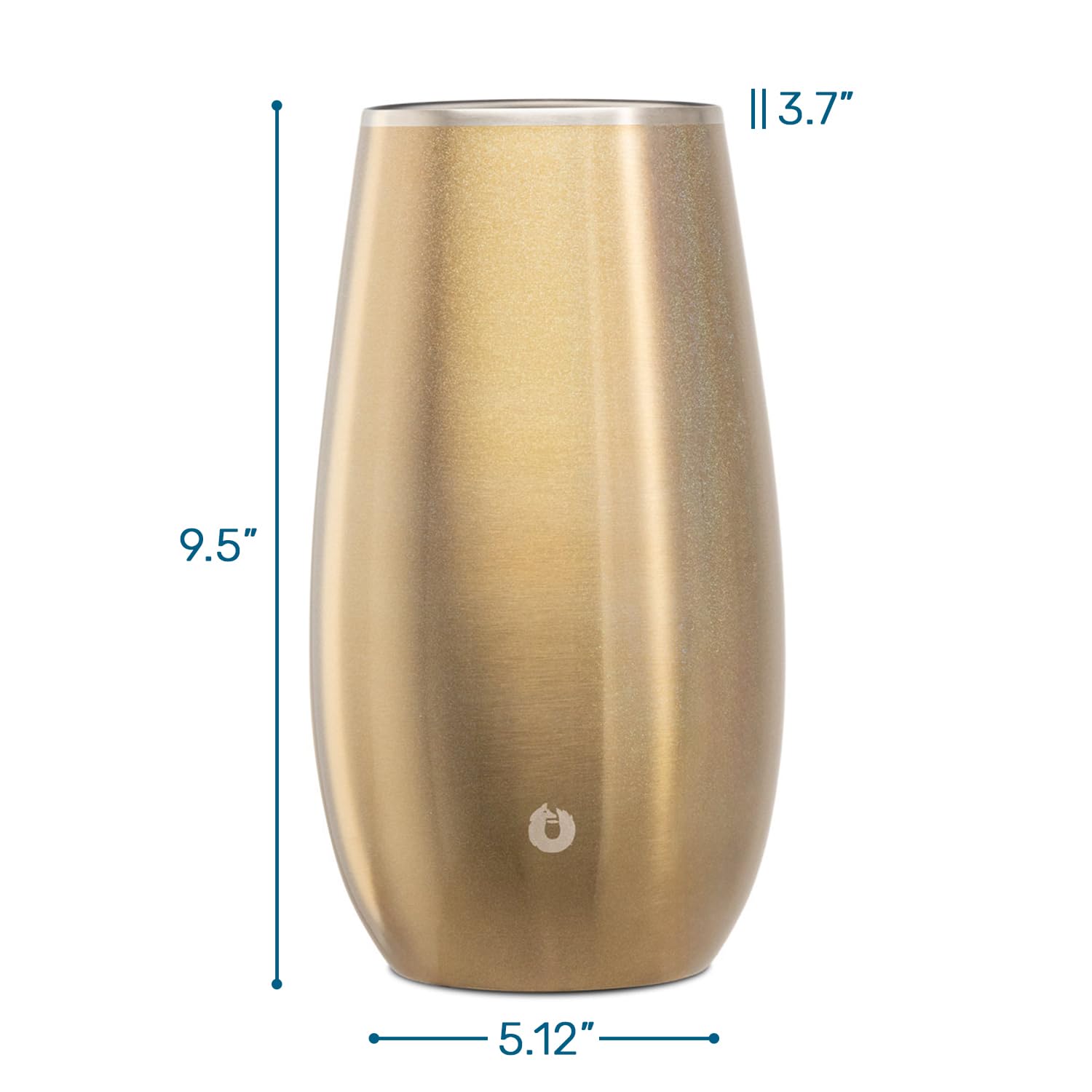 SNOWFOX Premium Vacuum Insulated, Triple Walled, Stainless Steel Wine Chiller w/Optimal fit to keep wine cold longer. Fits most Wine and Champagne Bottles. Non-Slip Silicon Base, Shimmer Gold — Amazon image 2