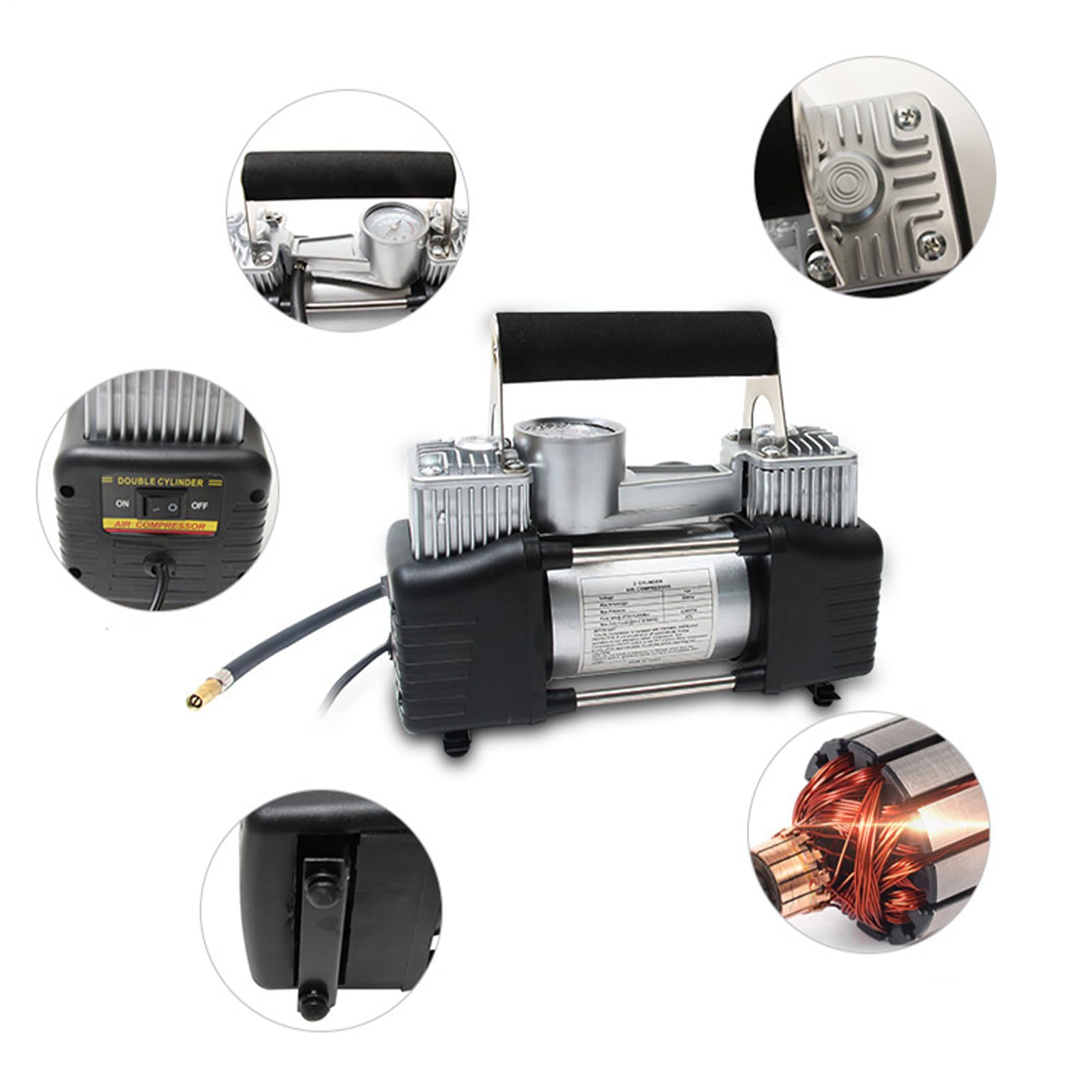 Cassetta Degli Attrezzi Per Compressore D'Aria Porta Compressore da 12 Volt | Set Di Utensili Per Pompa D'Aria per Autovetture Motocicli Camion Camper Campeggio Garage Officina e Casa
