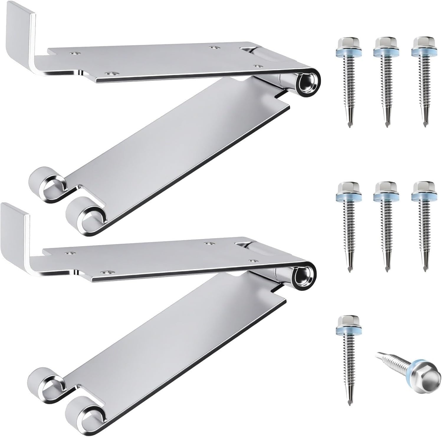 Low Headroom Garage Door Top Brackets/Hinges, for Commercial & Residential | Fits Standard Lift Door with Very Low Clearance, Quick Turn Bracket, for Adding Clearance Above a Garage Door, 1 Pair