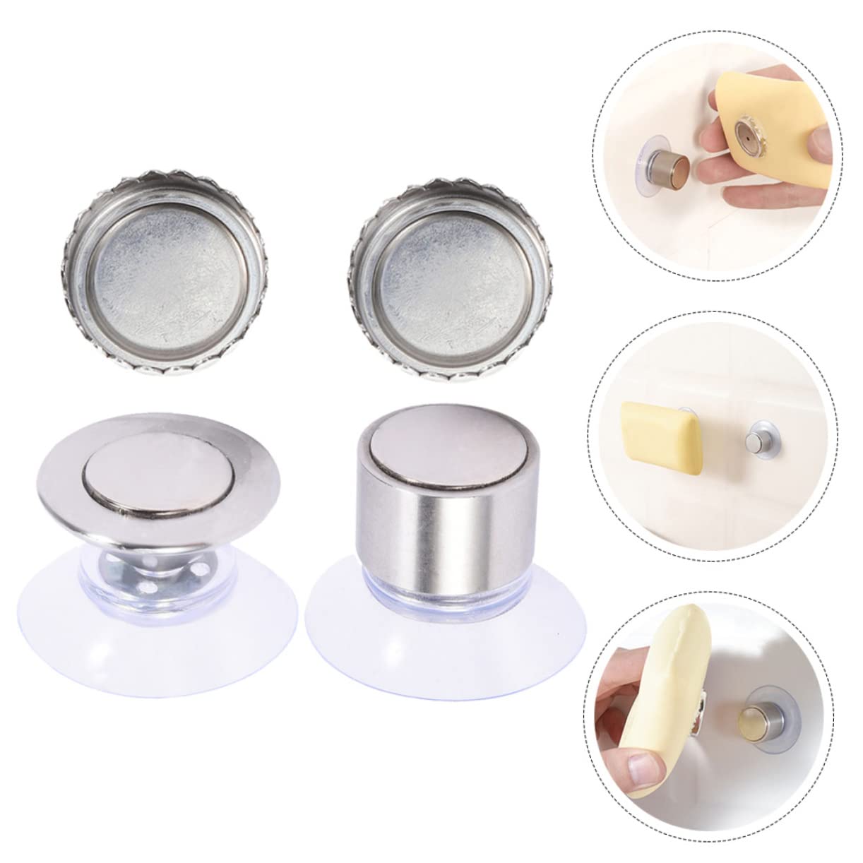 Cabilock 8sets Portasapone Magnetico Inossidabile Supporto Da Parete Per Bagno e Cucina Design Innovativo e Ventosa Resistente Facile Installare e Pratico Per Conservare Sapone