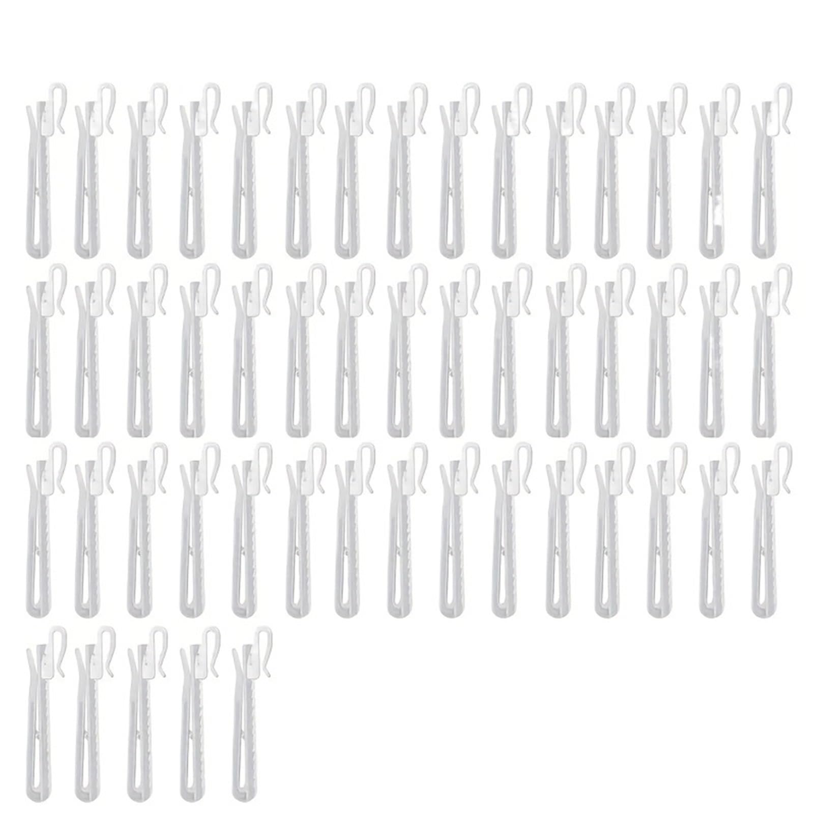 Hooks Clips for Drapes, Plastic Curtain Hooks 240pcs White Adjustable Clip Suitable for Curtains Door and Shower