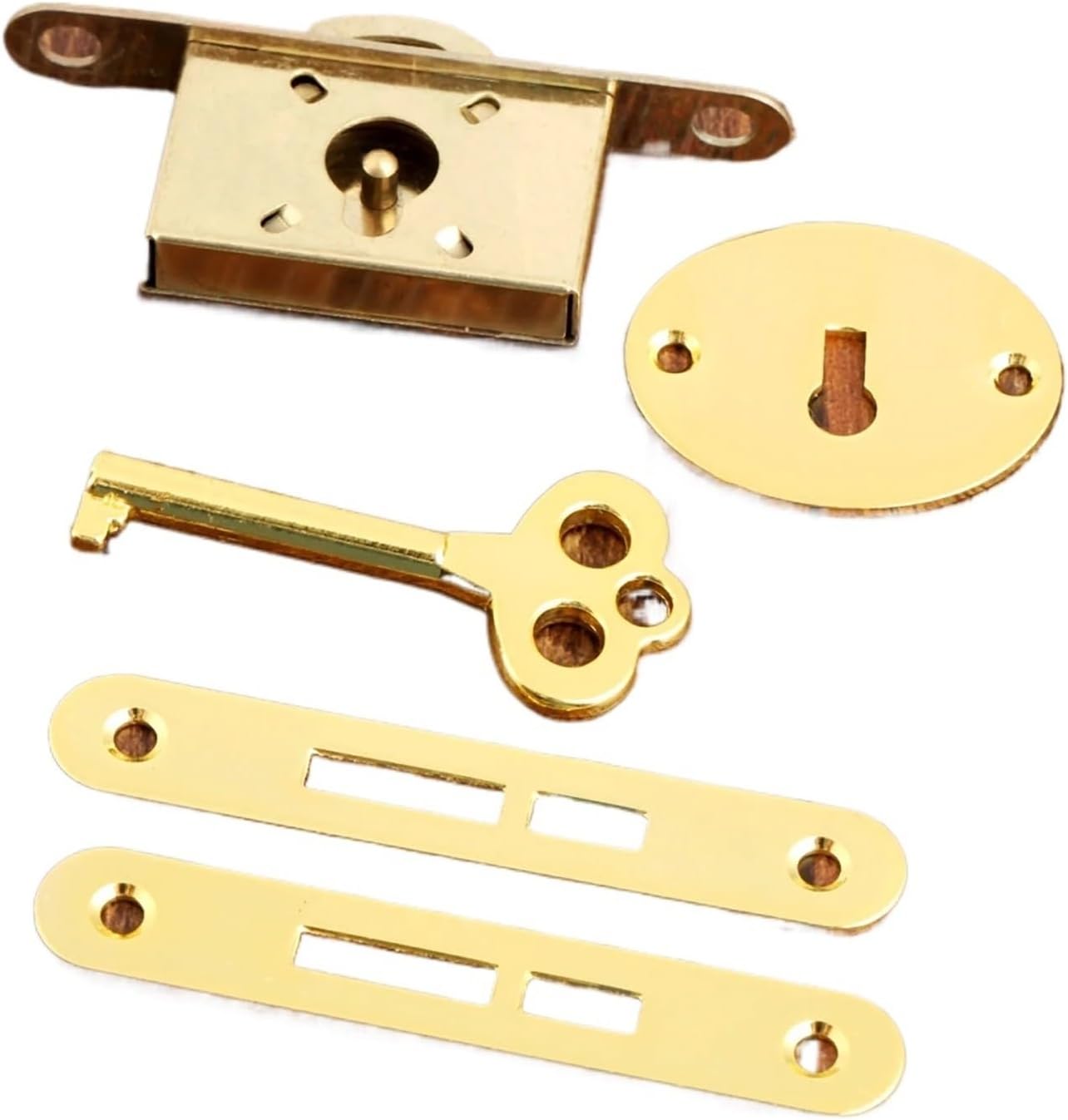 1Set Gold Classical Lock Drawer Cabinet Wardrobe Cupboard Door Zinc Alloy Antique Furniture Counter Locks with Key