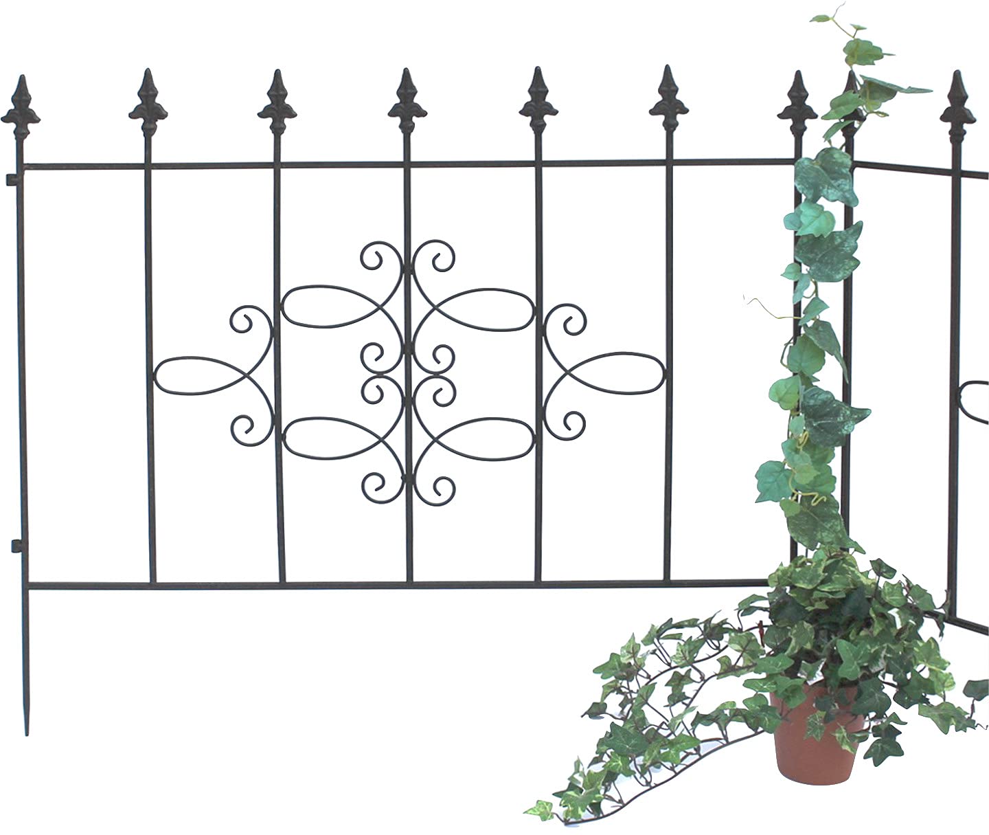 DanDiBo Steckzaun Perugia 20689 Rankhilfe Rankgitter aus Metall B-75cm Kletterhilfe Zaun