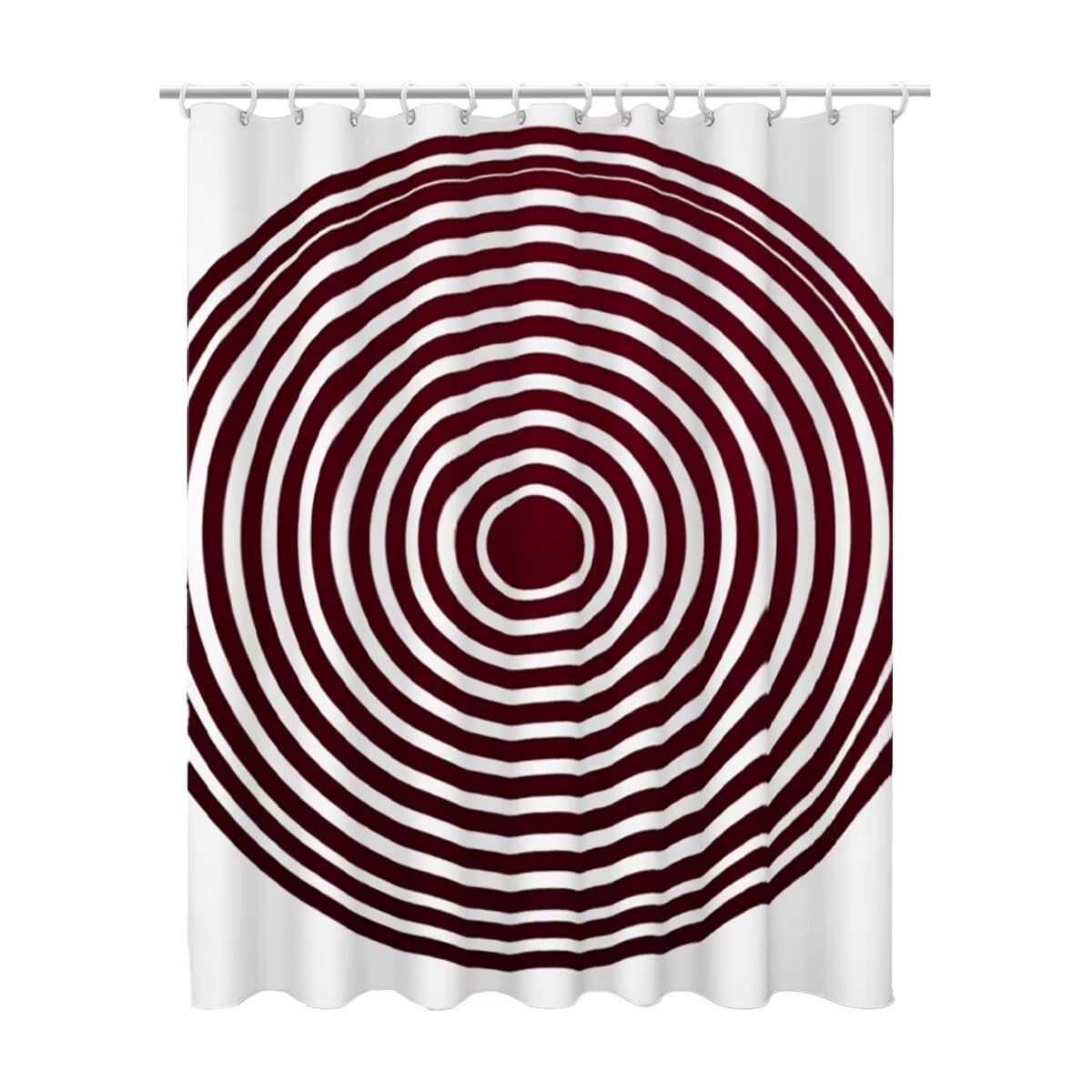 Weiß Duschvorhang 240x200 cm, Duschrollo mit 12 Duschvorhang Haken, Abstrakt Shower Curtains Beschwerter Saum, Waschbar Polyester Stoff Wasserdicht Extra Lang für Badewanne Badezimmer Deko -2255