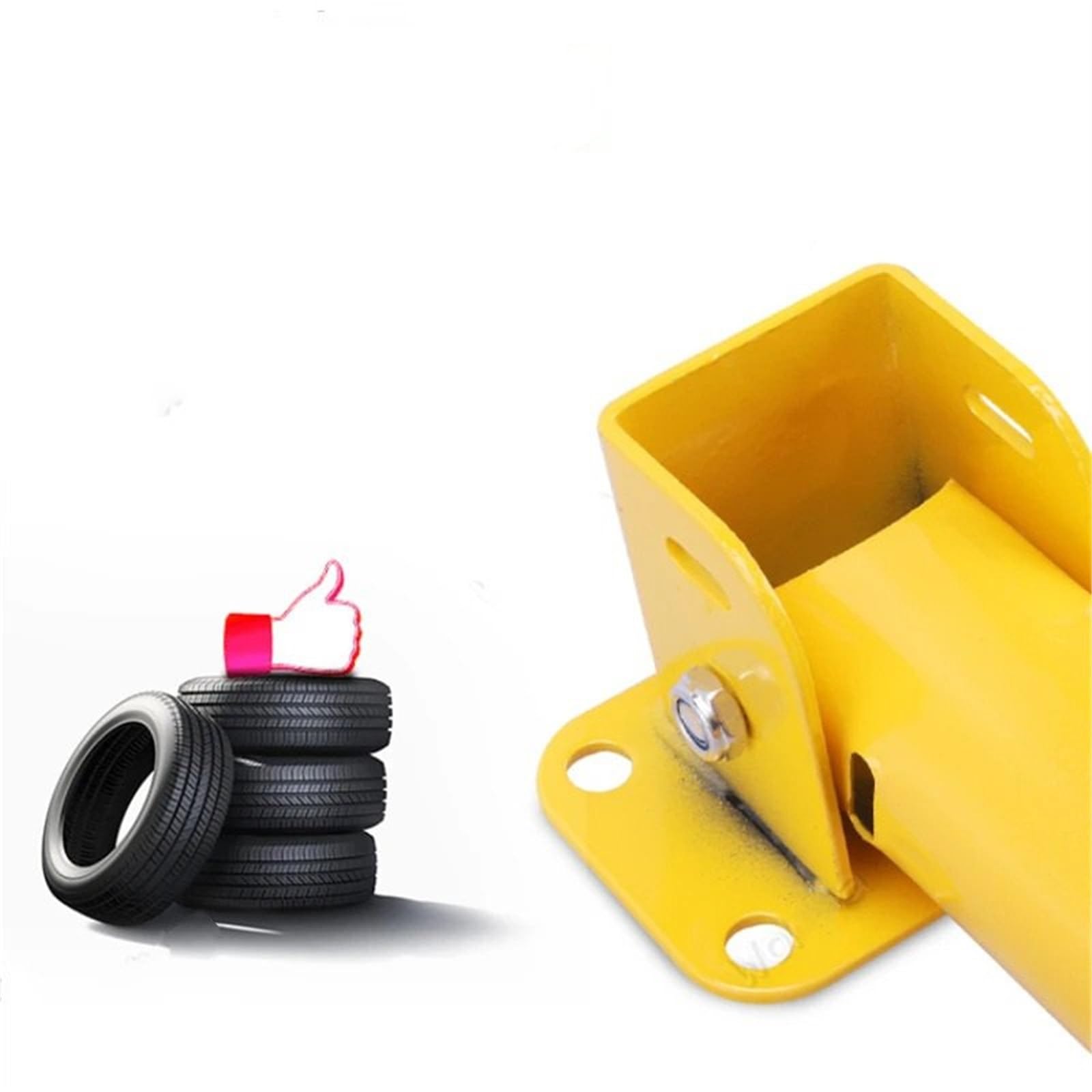 Radstopper Blockverriegelung Stahlrohr-Parksperre Dickes Antikollisionsportal Autogarage Belegungsstellplatzsperre Barriere CD50 Q01 Parkhilfe(80cm with lock)