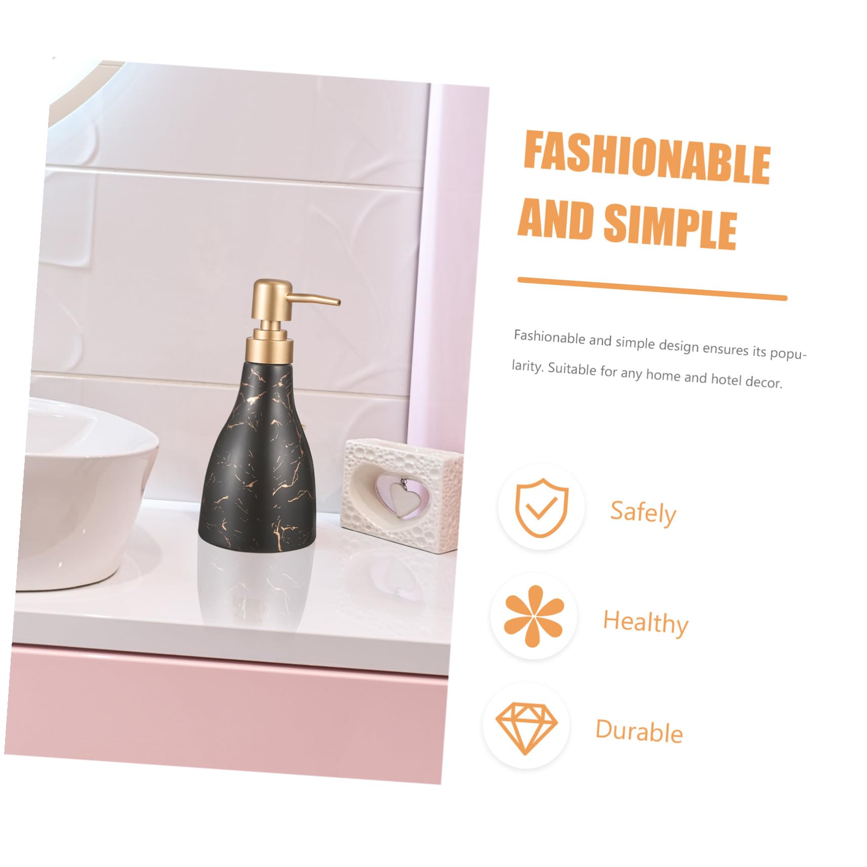 POPETPOP Distributore di Sapone per Mani Flacone Pressione Riutilizzabile Contenitore di Shampoo Vuoto in Ceramica Distributore di Lozione Manuale per Bagno Bottiglie da Appoggio