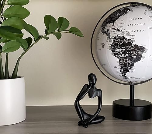 Miniatura 2 de Estatua de pensador escultura de arte abstracto, decoración del hogar para decoración del hogar, estante de oficina moderno para escritorio (negro