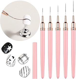 Juego de 5 pinceles para uñas de 5 a 0.984 in...