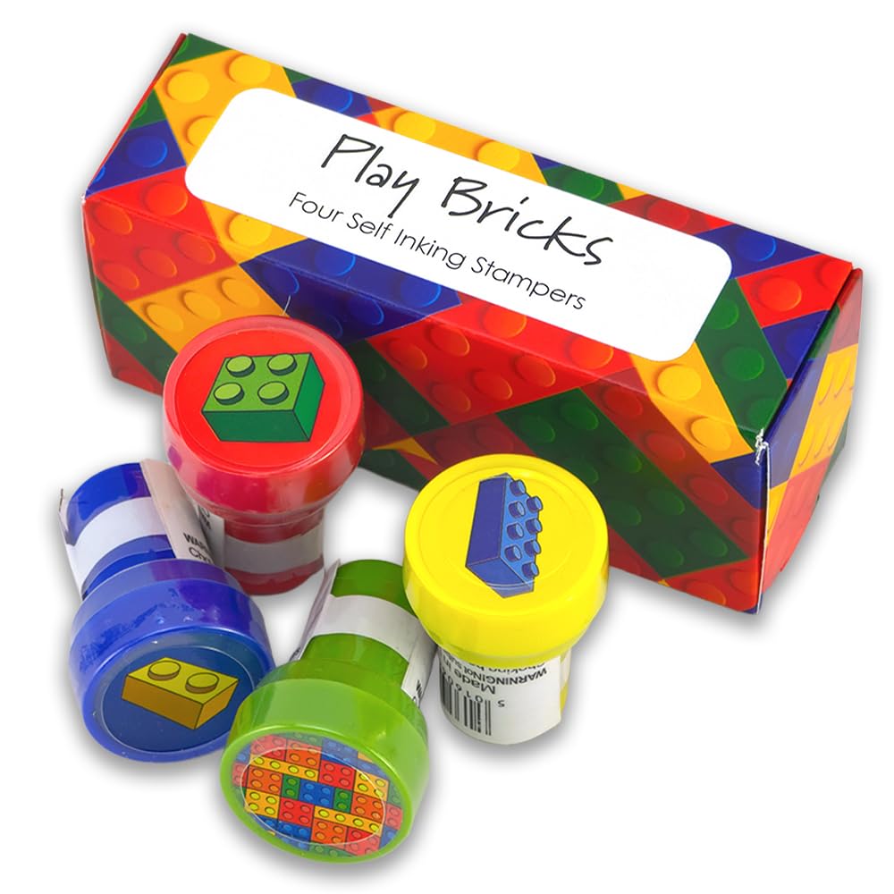 That's Crackers Play Bricks | 4 Self Inking Stampers for Kids | Cracker Filler | Party Bag Gift