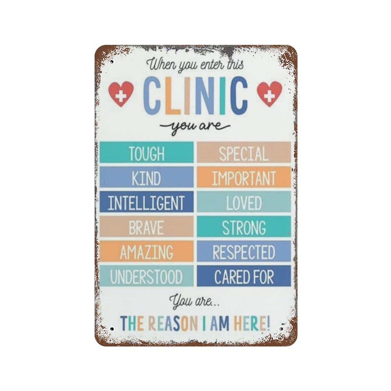 AOOEDM When You Enter This Clinic Custom SchoolVintage Tin Sign Metal Tin Signs for Man Cave Funny Art Wall Plaque Kitchen Bar Pub Coffee Shop Wall Decor