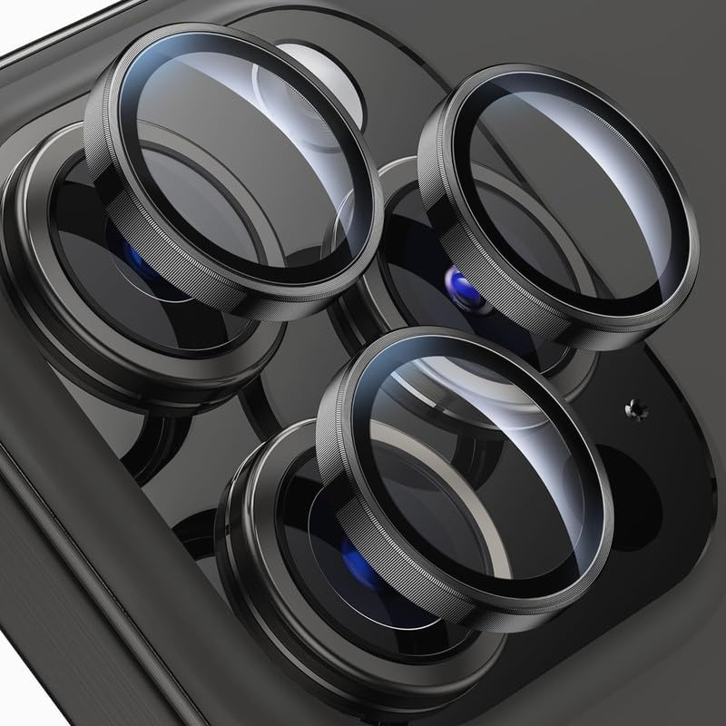 ZedGear Camera Lens Protector for iPhone 15 Pro 6.1"& iPhone 15 Pro Max 6.7", Tempered Glass Lens Ring Cover Fit for iPhone 15 Pro/iPhone 15 Pro Max (Black)-image-32