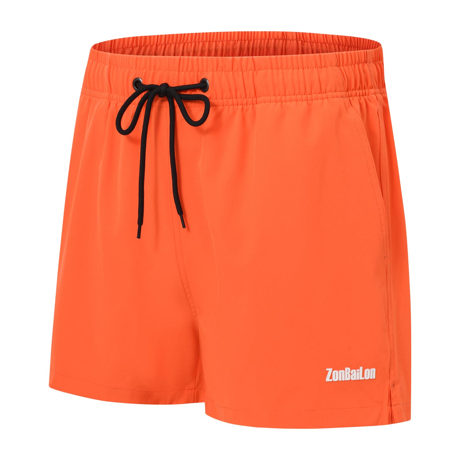 Mens Gym Athletic Elastic Waist Shorts with Drawstring Deep Pockets