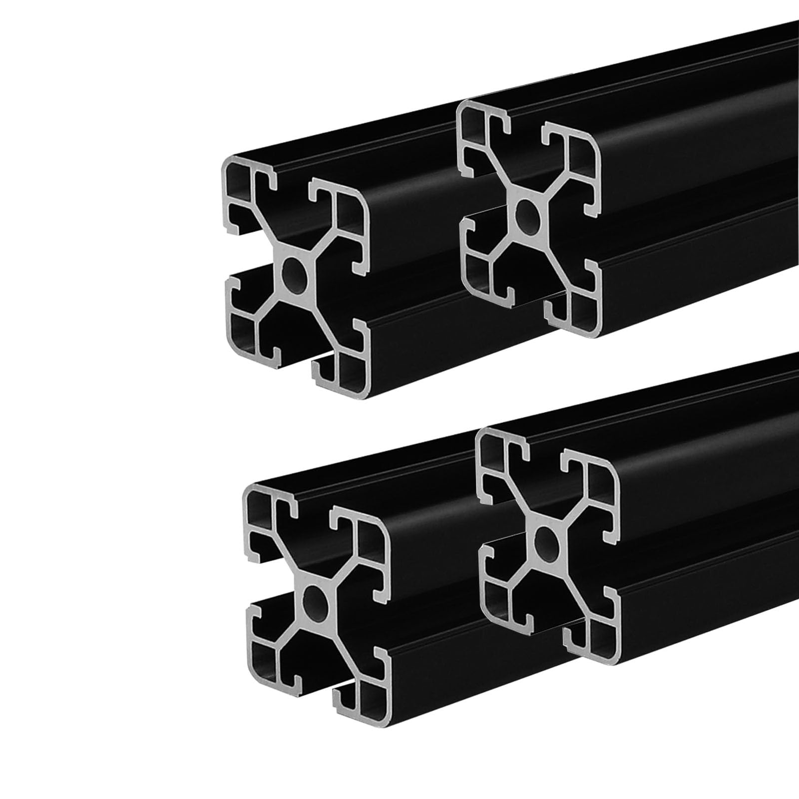 Coavoo 4040 Aluminum Extrusion 98.43 inch / 2500mm Length T Slot Black 4 Pack, Extruded Aluminum 40mm x 40mm 40 Series T Type Profiles Anodized