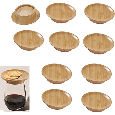 10-Pack Wine Glass Charcuterie Topper in Bamboo