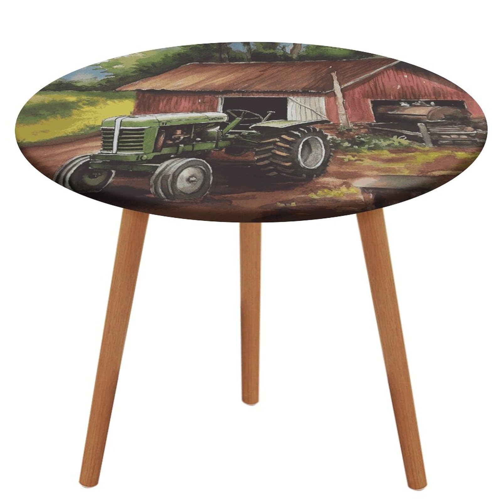 Nappe ronde tracteur de ferme imperméable 130 cm avec bords élastiques lavable