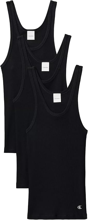 Calvin Klein Womens Cotton Ribbed 3-Pack Tank Top