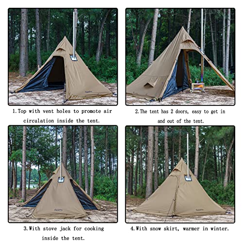 FIREHIKING Carpa Teepee para 2-4 personas con horno miniatura 2